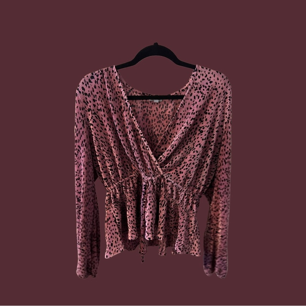 Pink and black silk blouse